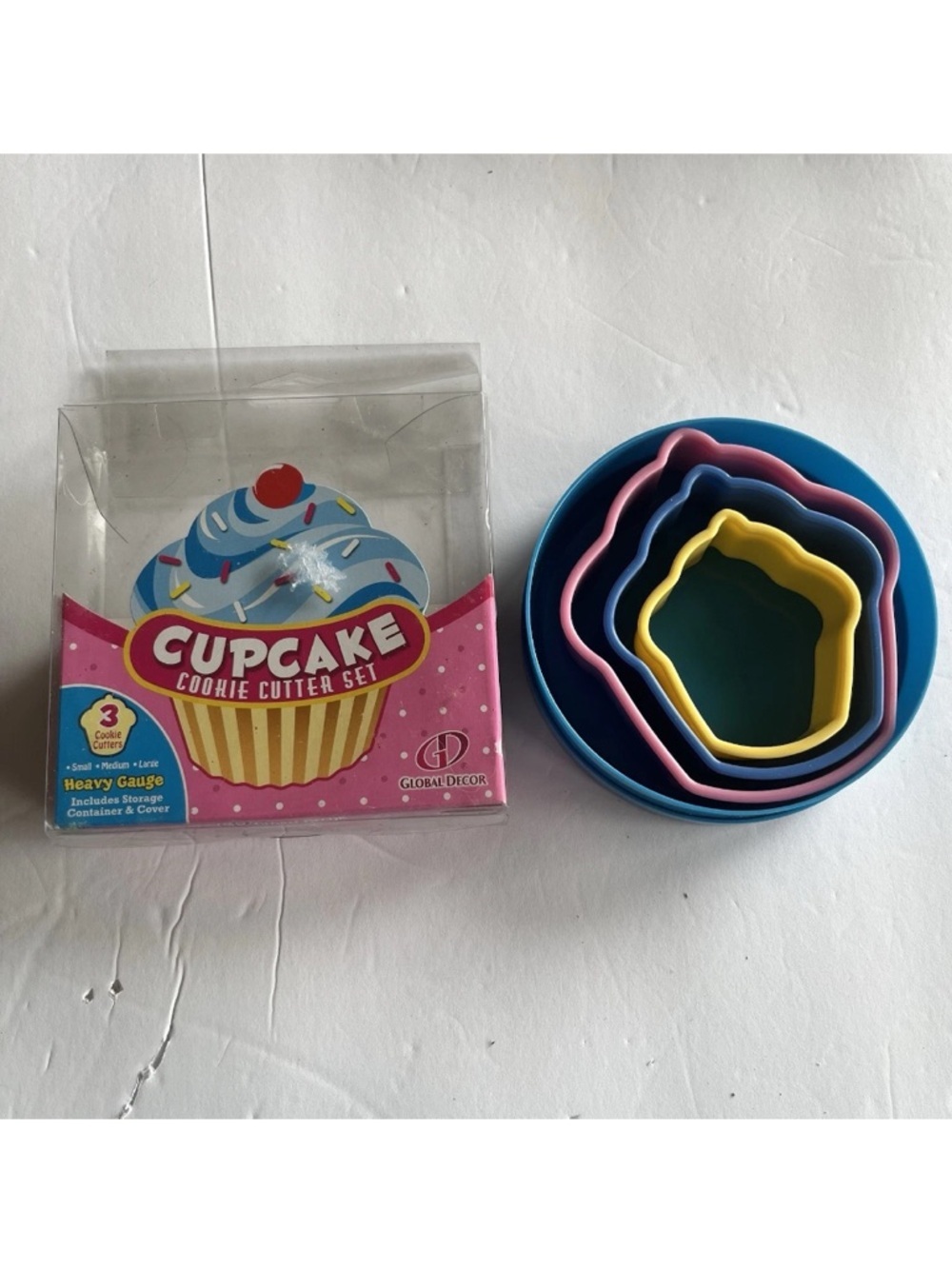 Cupcake Cookie Cutter Set Global Decor Cupcake Shaped 3 Cutters Plastic Preowned